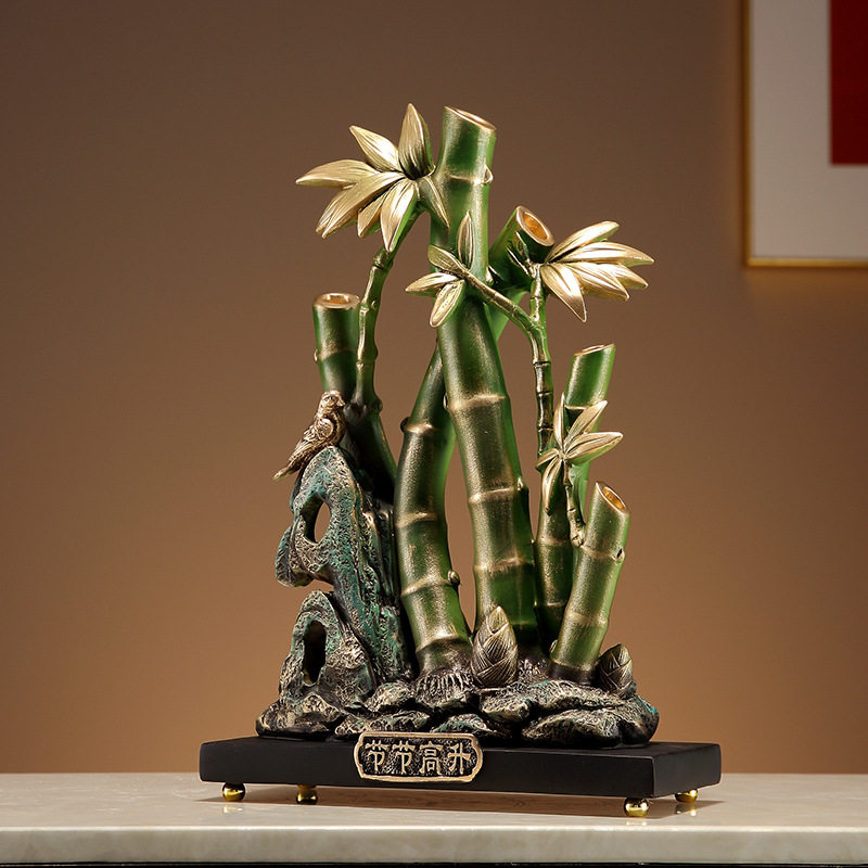 新品竹子摆件创意装饰品树脂酒柜玄关工艺品乔迁升学礼物礼品送礼