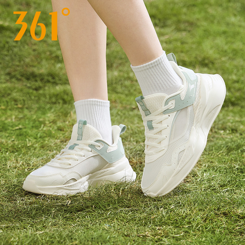 云舒361女鞋运动鞋女2025春季新款网面透气跑步鞋轻便休闲跑鞋子