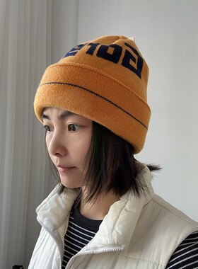 软糯羊毛混纺针织双层加厚保暖休闲针织帽男女通用户外登山护耳帽