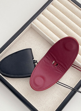 韩国博主同款皮质脖挂磁吸长款项链 男女户外旅行眼镜夹包包吊坠