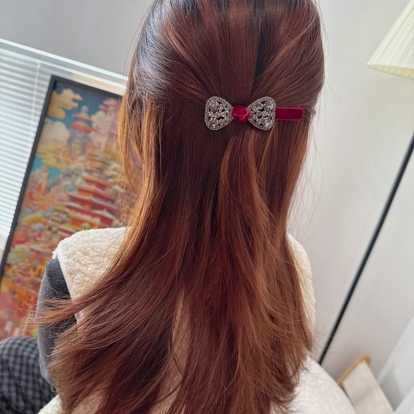 精致满钻蝴蝶结鸭嘴夹韩国头饰超闪水钻一字夹前额碎发刘海夹边夹,淘宝优惠券,粉丝福利购,淘宝优惠卷