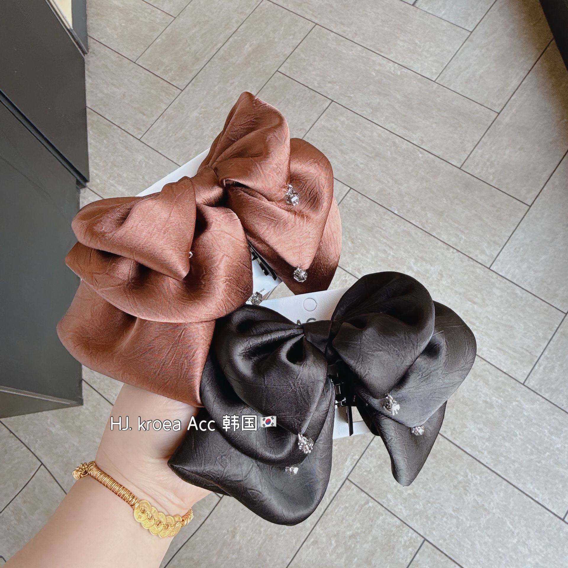 法式复古珍珠丝绒飘带抓夹黑色蝴蝶结扎高马夹后脑勺超仙盘发夹,淘宝优惠券,粉丝福利购,淘宝优惠卷