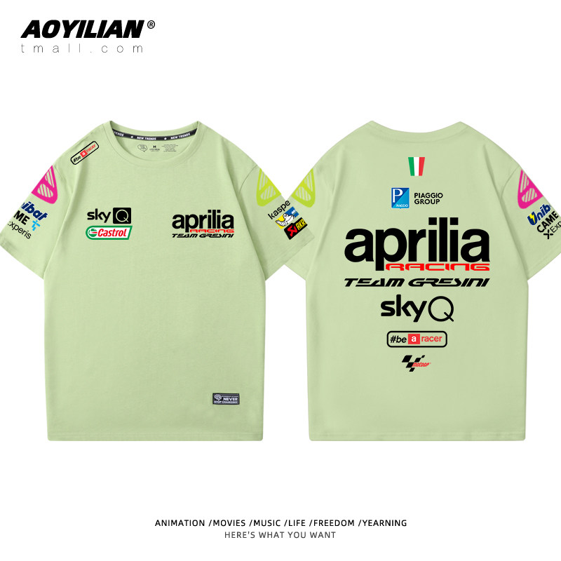 重机车短袖男士阿普利亚赛车文化衫 澳伊恋T恤