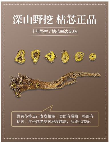 新货无硫 野生河北黄芩500g 枯黄芩 枯芯芩 中药材黄芩 黄芩茶 - 图0