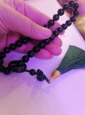 跑环葫芦流苏手链黑曜石手链黑曜石葫芦