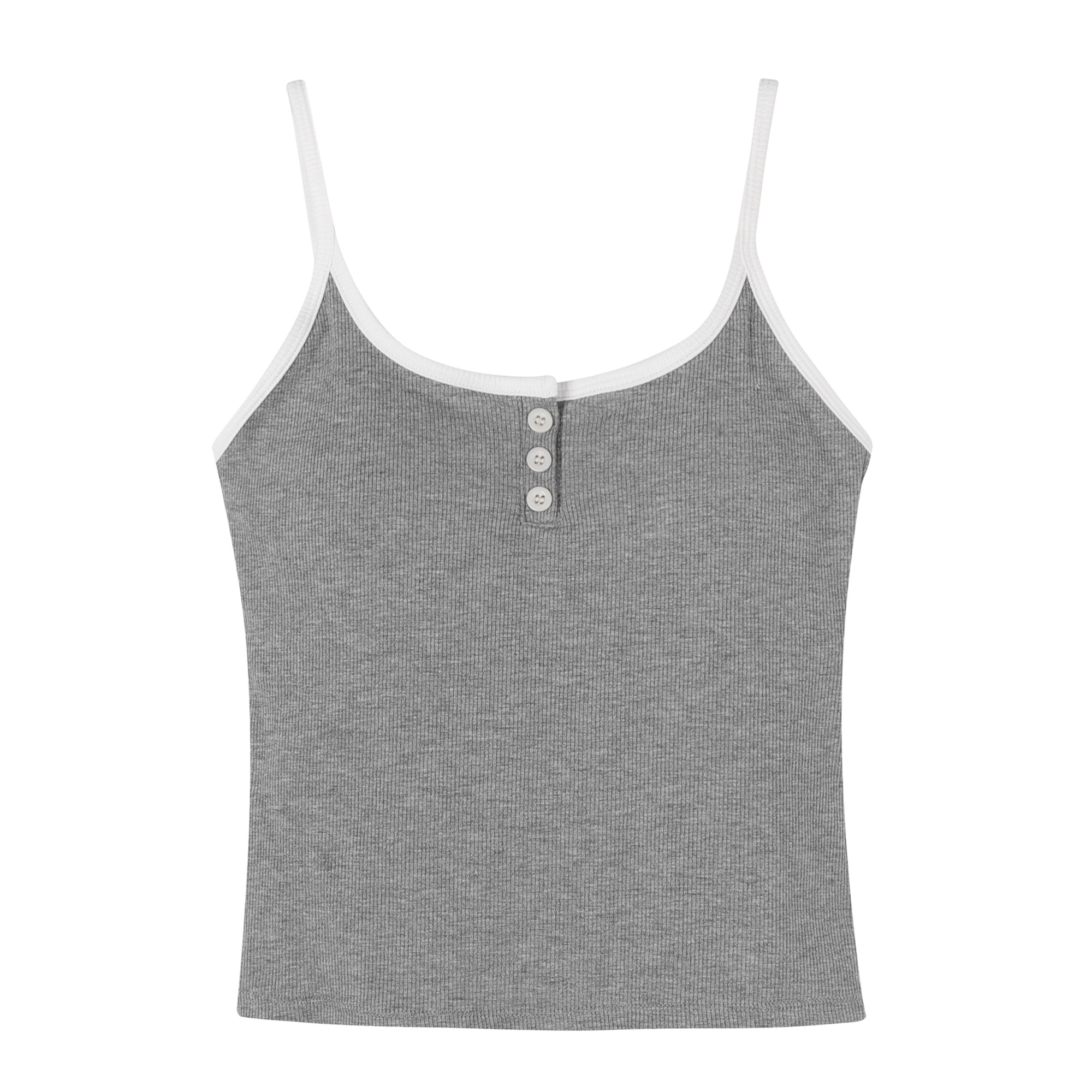 馨帮帮Bra 2025新款纽扣螺纹保暖吊带背心女弹力修身显瘦打底上衣,淘宝优惠券,粉丝福利购,淘宝优惠卷