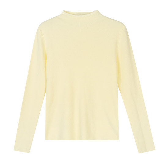 馨帮帮Bra  亲肤小立领打底衫女秋冬内搭简约纯色保暖长袖T恤上衣