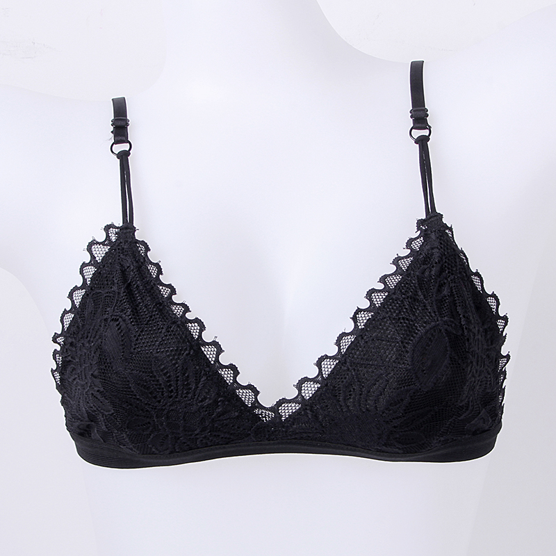sinbounboun馨帮帮bra买一送一 馨帮帮 少女蕾丝勾花超薄内衣法式三角杯抹胸吊带文胸女3