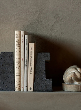 丹麦Audo Converge书挡书立装饰摆件熔岩石几何艺术样板房软装正