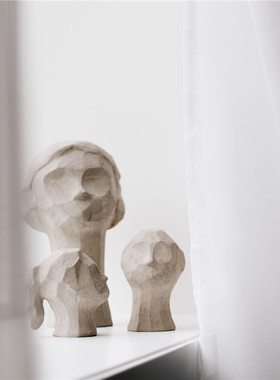 瑞典进口人体头像陶土装饰摆件