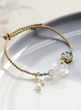 白冰玉髓约环环相扣手绳