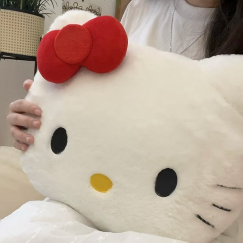 可爱kitty猫咪抱枕少女心毛绒玩偶沙发大靠垫床上靠枕生日礼物女 - 图0