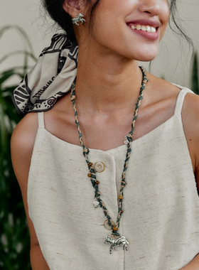 斑马编绳设计师复古小众项链