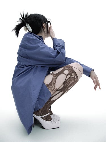 SS2L春夏个性镂空破洞刀割暗黑风花卉网眼丝袜辣妹连裤袜女ins潮 - 图0