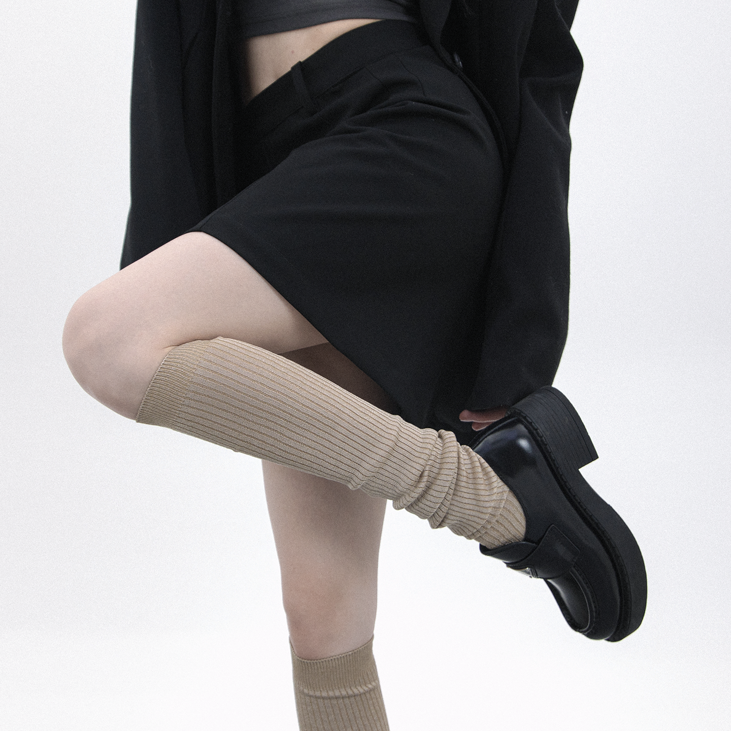 SS2L夏秋miu场纯色双针亮丝流光小腿袜薄款过膝长筒袜子堆堆袜女,淘宝优惠券,粉丝福利购,淘宝优惠卷