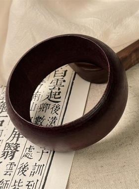 新中式复古风宽面木质手镯