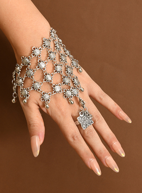 紫霞仙子同款铃铛戒指一体手链