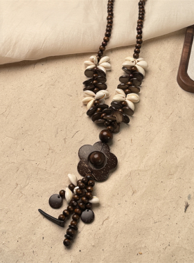 简约民族风波西米亚复古椰壳项链