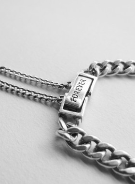 纯银复古朋克风百搭情侣手链