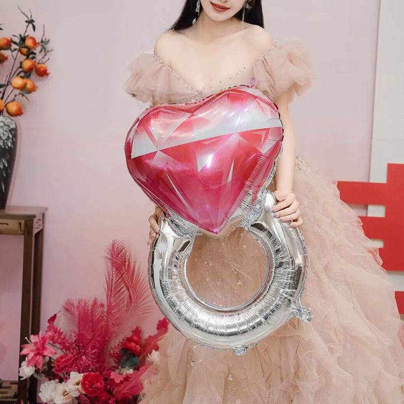 Certificate wedding balloon diamond ring proposal bride dressing gown engagement photo props confession decoration wedding inflatable