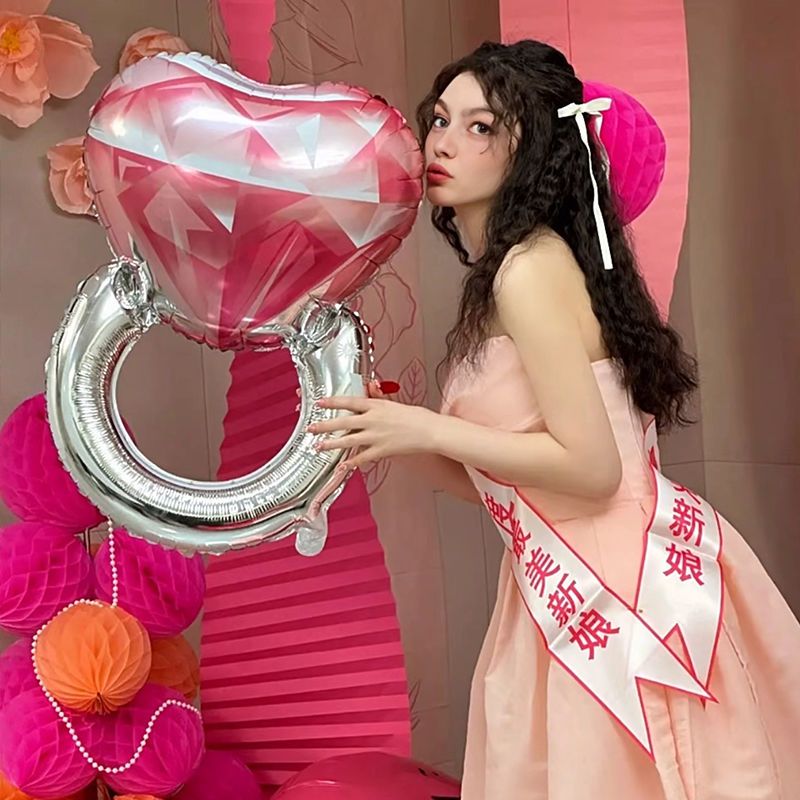 Certificate wedding balloon diamond ring proposal bride dressing gown engagement photo props confession decoration wedding inflatable