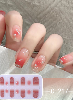 小红书新款美甲贴纸蝴蝶立体指甲贴纸显白指甲贴可拆卸美甲贴
