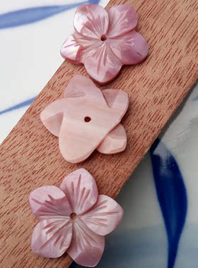diy纯天然粉红色手工发簪五瓣花