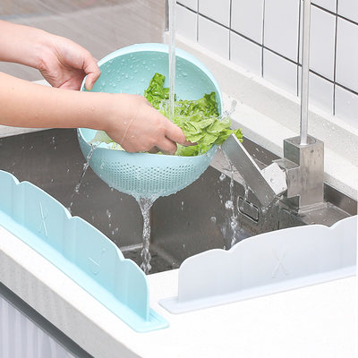 家用吸盘式水池洗碗盆水槽挡水板厨房防溅水隔水挡板洗菜盆防水板 虎窝淘