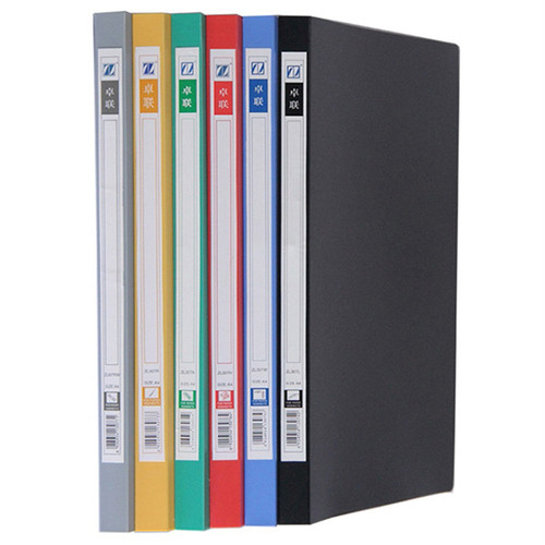 卓联ZL307R彩色文件夹管理夹资料夹档案夹 A4单弹簧夹插袋收纳公文夹 单蛇夹 打孔夹二孔夹多色可选 - 图0