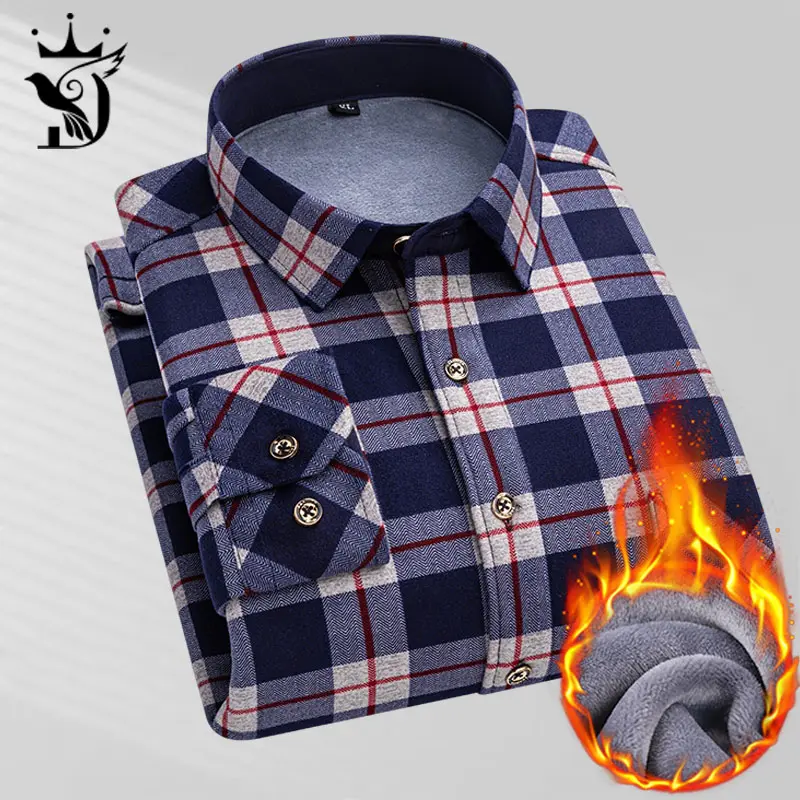 瑞致衬衫加绒加厚保暖格子衬衫男秋冬免烫大码衬衣中老年爸爸衬衫,淘宝优惠券,粉丝福利购,淘宝优惠卷