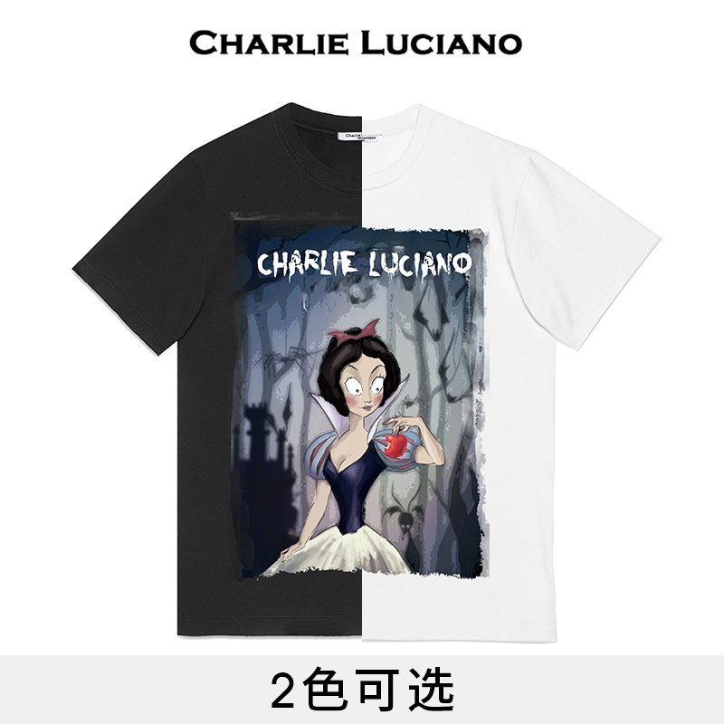 【官方直发】Charlie Luciano白雪公主T恤夏季CL白雪公主插画短袖-图0