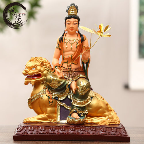 树脂文殊普贤菩萨佛像摆件华严三圣居家供奉文殊佛像普贤神像 - 图2
