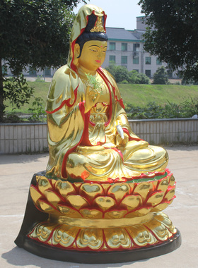 寺庙观音菩萨鎏金彩绘居家佛像