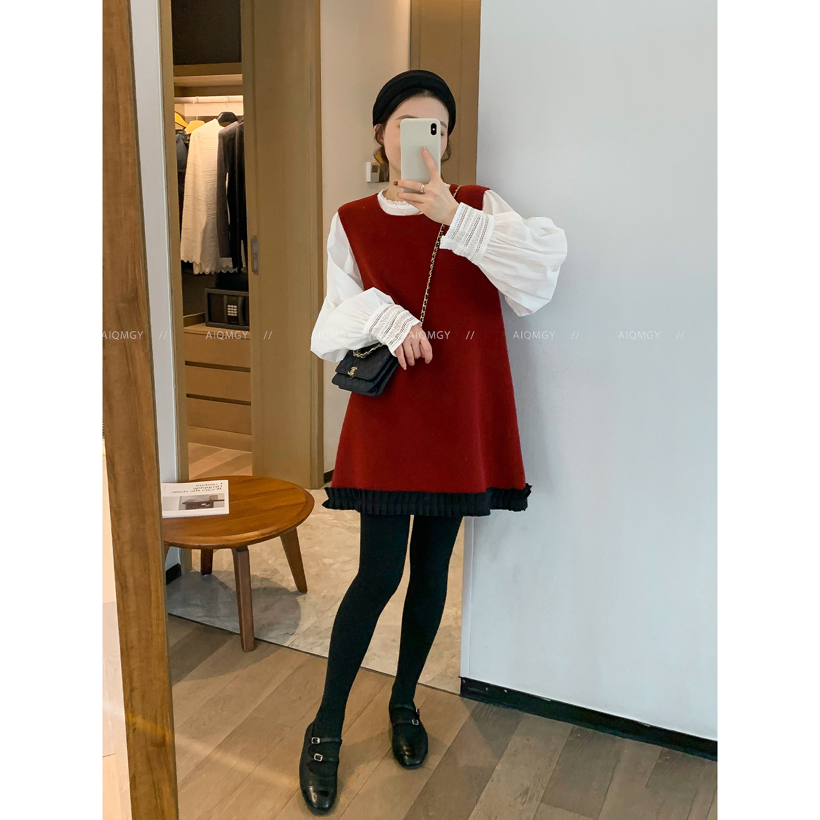 爱情魔鬼鱼 休闲套装女2025年冬季新款长袖衬衫背心连衣裙两件套,淘宝优惠券,粉丝福利购,淘宝优惠卷