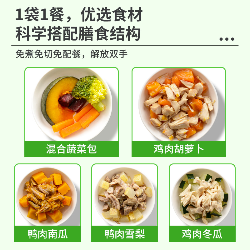 狗狗蔬菜湿粮餐包罐头宠物鲜食蒸煮拌饭挑食补营养鸡鸭拌粮小型犬 - 图3