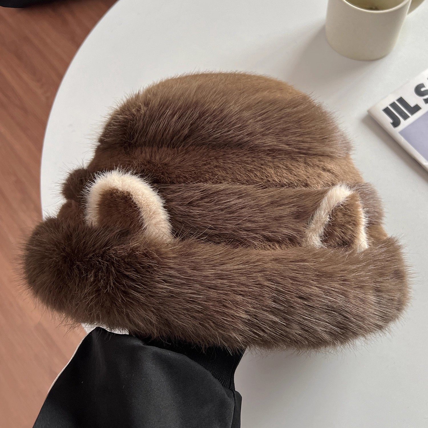 可爱猫咪耳朵毛绒渔夫帽女2025新款秋冬季保暖防寒护耳盆帽显脸小,淘宝优惠券,粉丝福利购,淘宝优惠卷