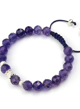 紫水晶手串女宝石925银原创设计