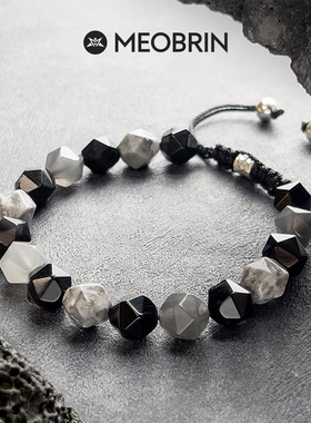 小众黑玛瑙手链男生水晶高级手串