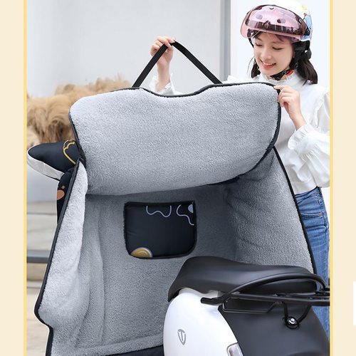 电动车挡风被冬季加绒加厚男女电瓶摩托车防水防风罩保暖御寒通用 - 图3