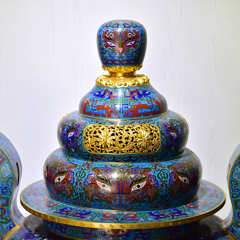 北京景泰蓝香炉宫廷风朝官耳三足兽纹天坛炉手工铜胎掐丝珐琅摆件,淘宝优惠券,粉丝福利购,淘宝优惠卷