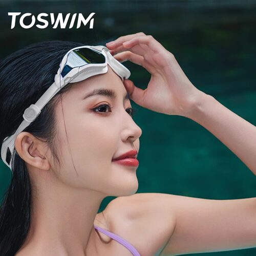 TOSWIM近视泳镜左右度数不同组装定制镀膜防水防雾高清男女游泳镜 - 图0