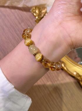 原创暴富天然黄水晶手链