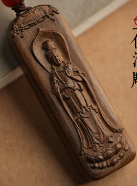原创手作沉香观世音木质