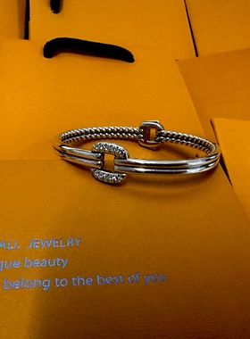 s925纯银复古多层交叉黑白线条人创意甜酷风锁头设计女士小众设计