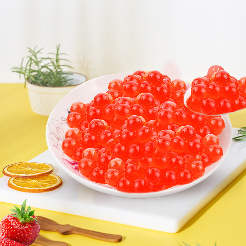 九佰客草莓爆爆珠水果捞配料商用爆爆蛋珍珠奶茶专用小料400g袋装