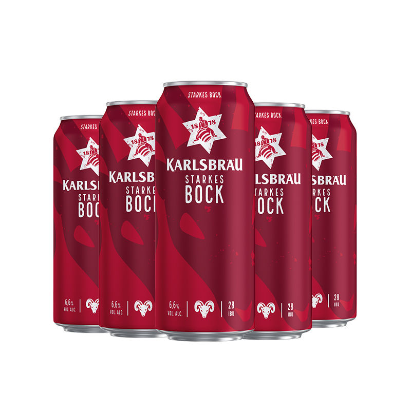 德国原装进口卡斯布鲁(KARLSBRÄU)博克BOCK烈X啤X500ml*5罐装