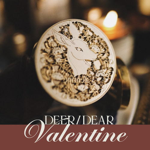 鹿与虞美人之丘 Deer Valentine 2020复古鹿头 哀檀火漆 表白印鉴 - 图0