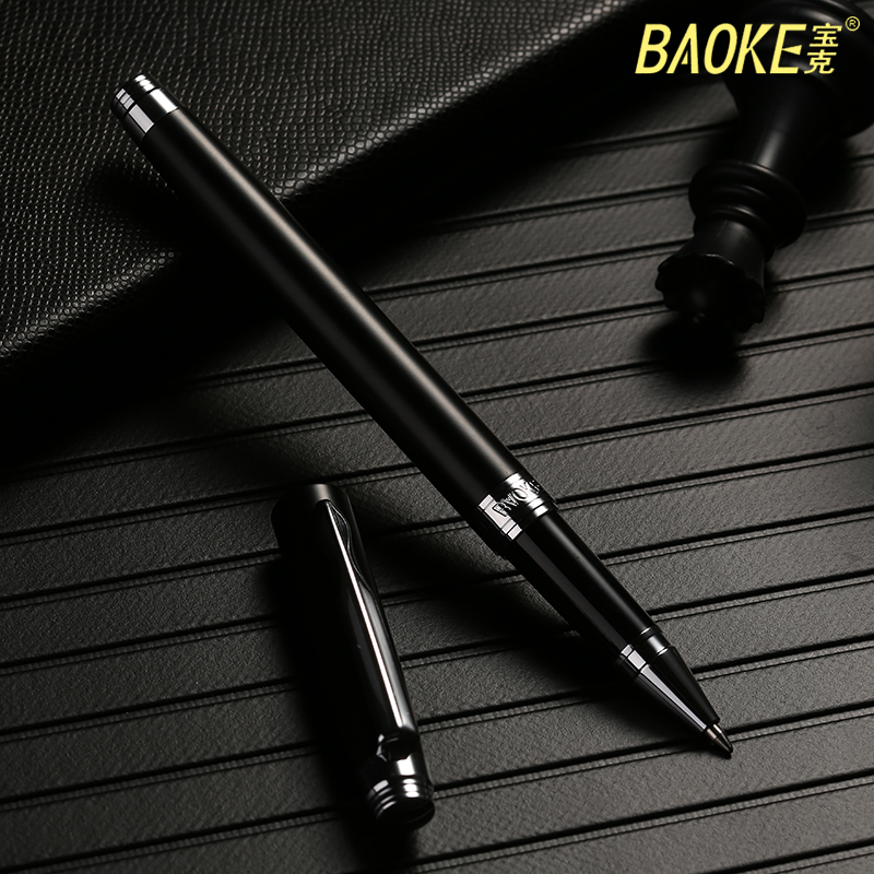 宝克1.0中性笔金属刻字宝珠笔0.7mm老板商务签字笔订制粗学生用黑 - 图3