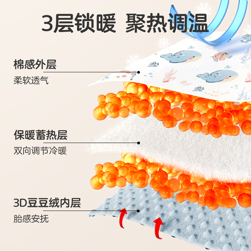 婴儿睡袋春秋冬款调温保暖儿童防踢被子神器宝宝分腿睡袋夹棉加厚