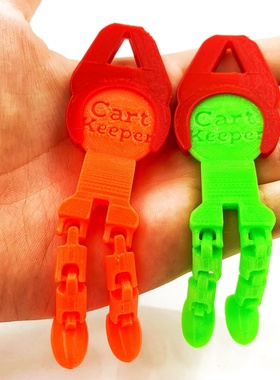 3D打印购物车托架小人模型网红摆摊爆款可摆可挂关节可动装饰摆件